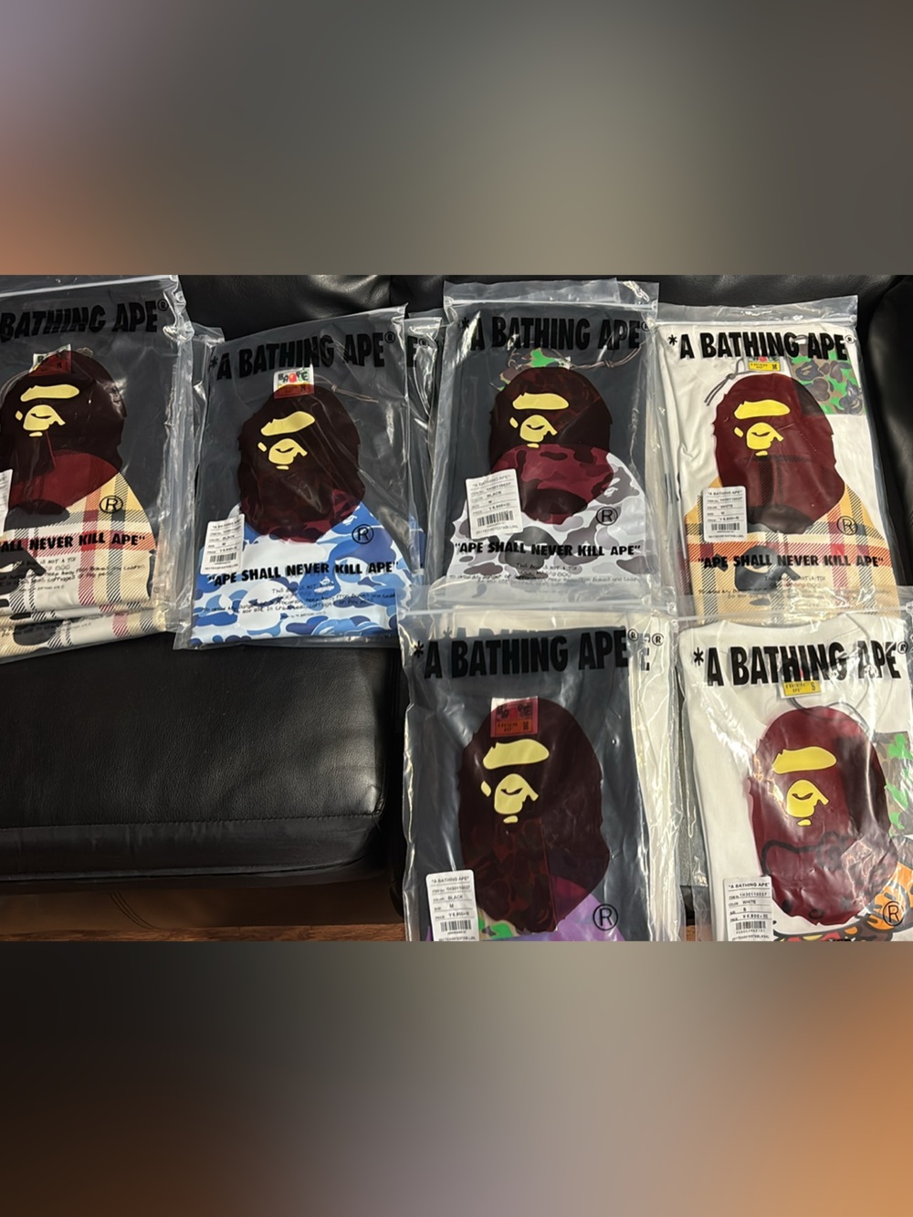 Bape mens Short Sleeve Tee Tap In All Sizes